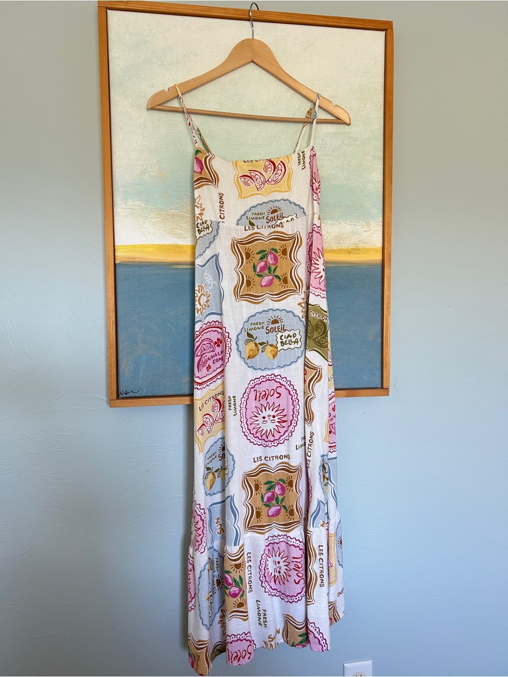 Label Of Love Lemon Print Maxi Dress in White, Yellow, Red